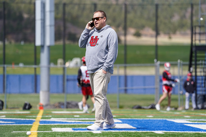 Tim Haslam on the lacrosse field